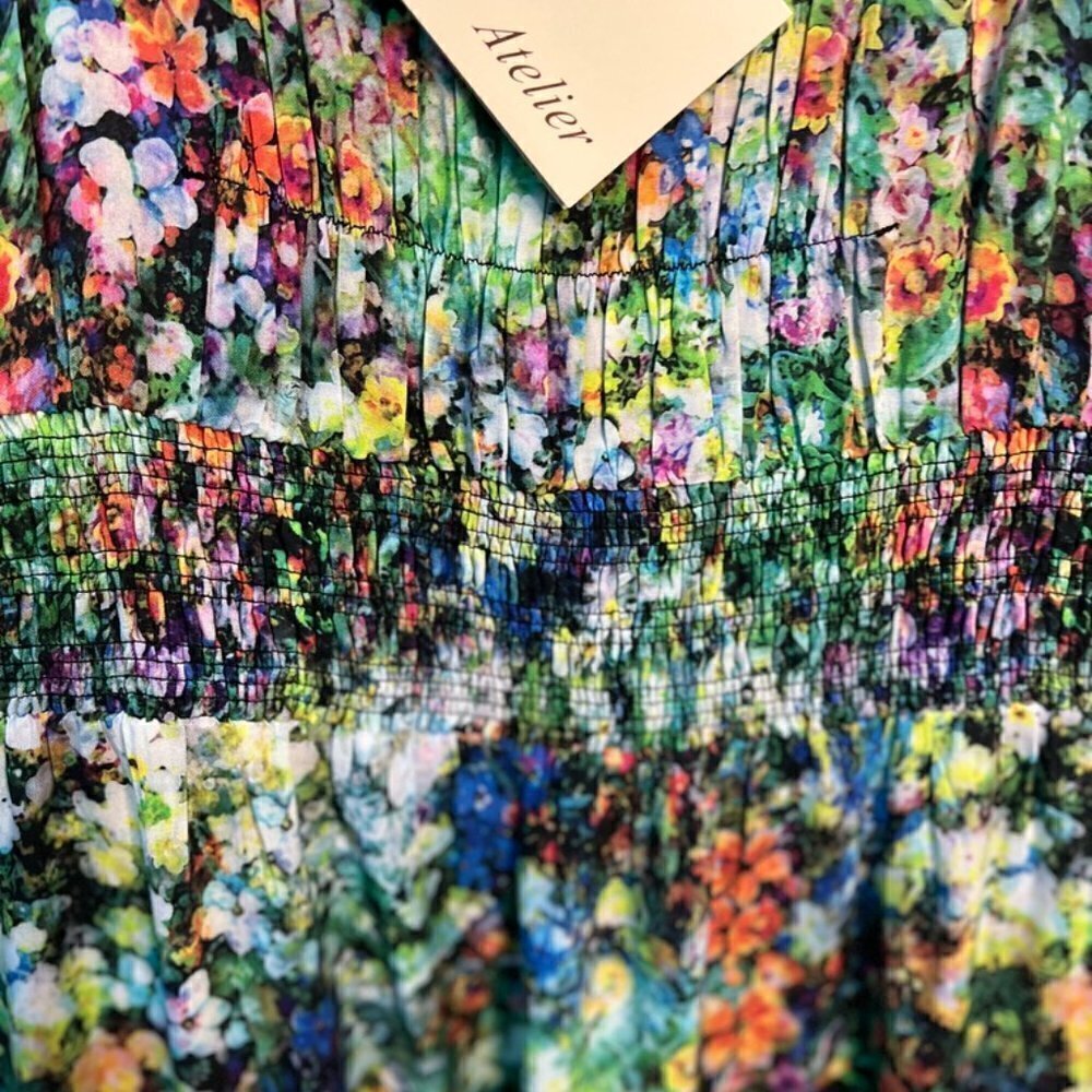 Atelier Women's Blue Wildflower Maxi Dress Size 8 - Picture 5 of 10